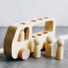 Load image into Gallery viewer, WOODEN BUS WITH PEG DOLLS
