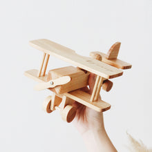 Load image into Gallery viewer, CLASSIC WOODEN PLANE WITH TWO PEG DOLLS
